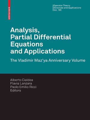 cover image of Analysis, Partial Differential Equations and Applications